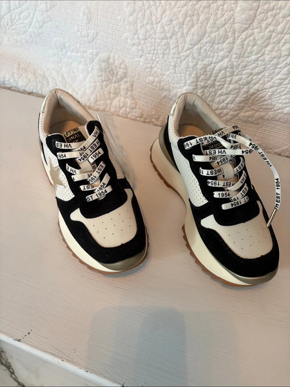 Vintage Havana Black and Cream Athletic Sneakers